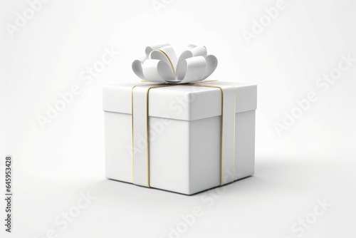 Gift box white solid mockup. Generate Ai © nsit0108