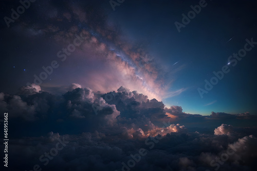 space night sky with cloud and star  abstract background. High quality photo