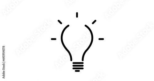 light bulb animated outline icon