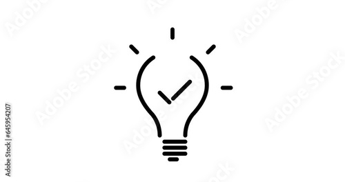 light bulb animated outline icon