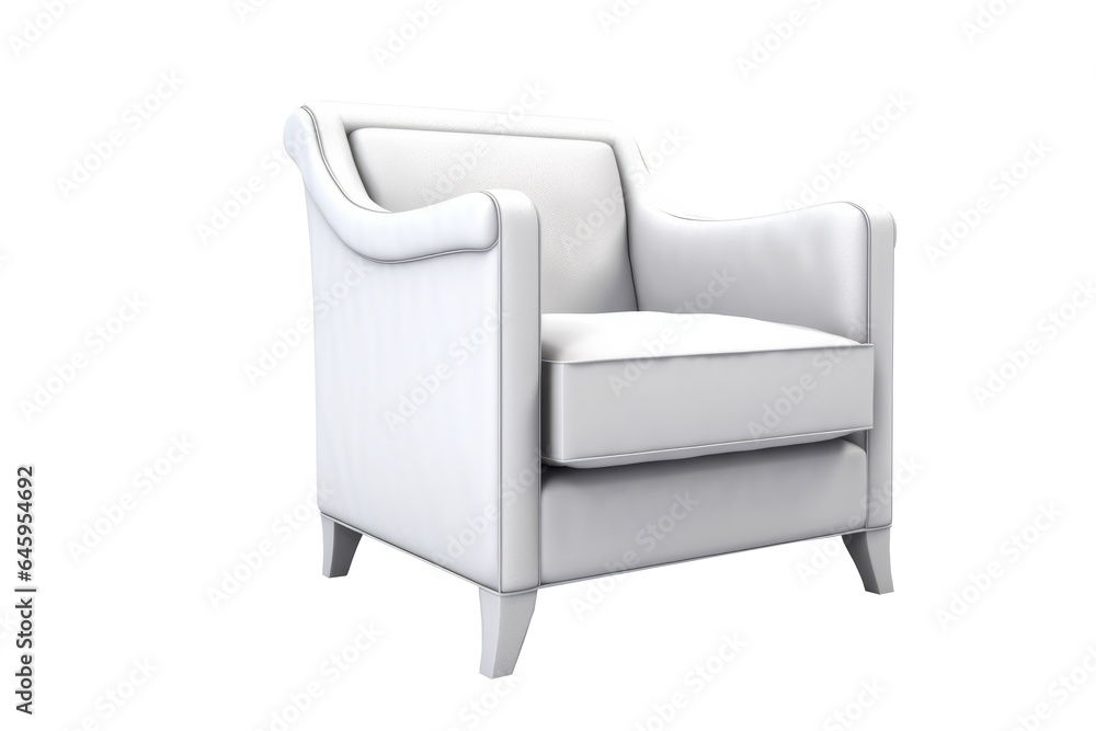 A white elegant armchair, is isolated on a transparent background. A white elegant armchair, is isolated on a transparent background.