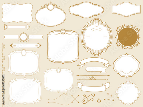 上品な装飾フレームデザインテンプレート(額縁、スタンプ、高級感) Elegant decorative frame design templates, frames, stamps and high-class feel.