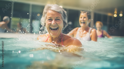Joyful Aqua Fit: Active Senior Women Embrace Health and Camaraderie © Abzal