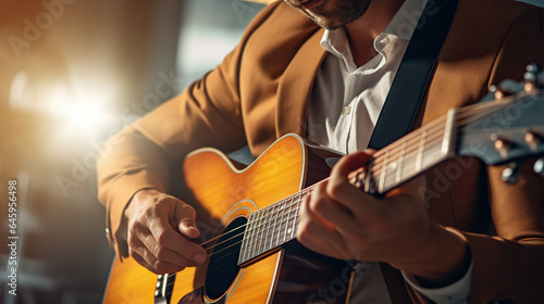 "Guitar Jam": The office worker is strumming a guitar or playing another musical instrument