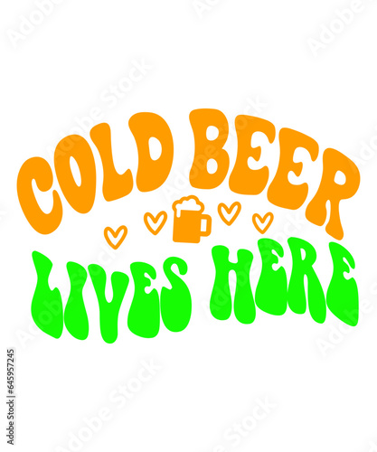 Cold Beer Lives Here Retro SVG