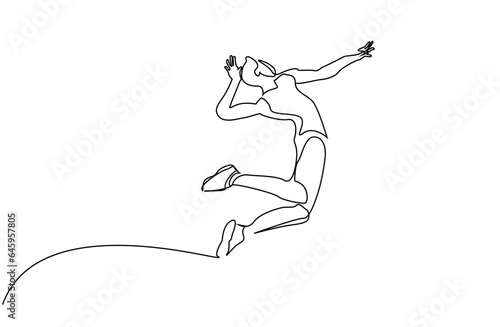volleyball athlete human jumping flying hitting the ball sport lifestyle full body length line art design