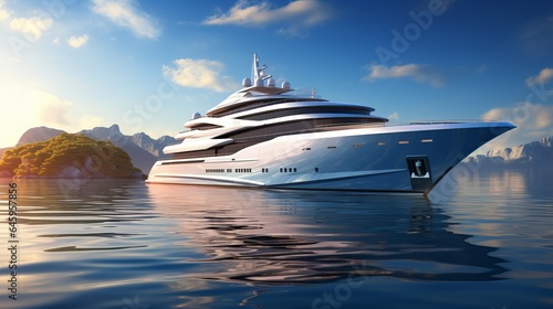 High resolution 3D image that is incredibly realistic and detailed of a luxury super yacht © Suleyman