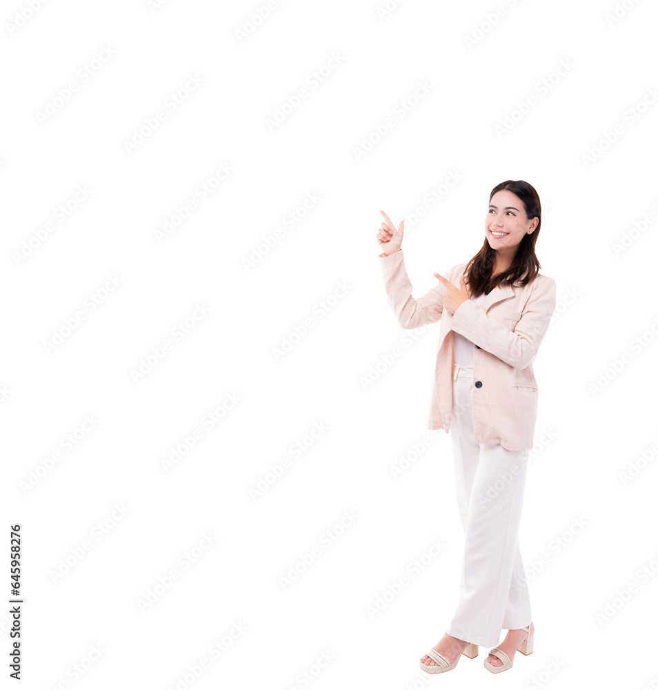 Full length portrait smiling caucasian businesswoman Full length young mix race woman pointing up to copy space stand over isolted on white background Portrait side view amazed excited young lady Full length portrait smiling caucasian businesswoman Full length young mix race woman pointing up to copy space stand over isolted on white background Portrait side view amazed excited young lady