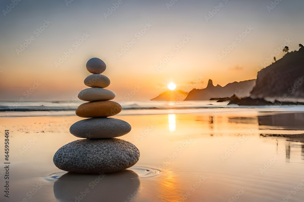 zen stones on the beach zen stones on the beach