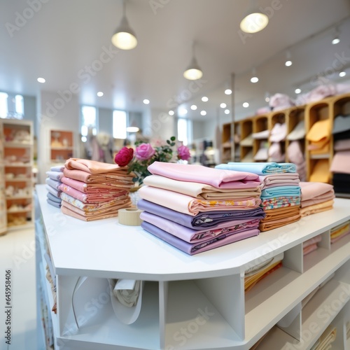 Pile of multicolored different cotton fabrics.