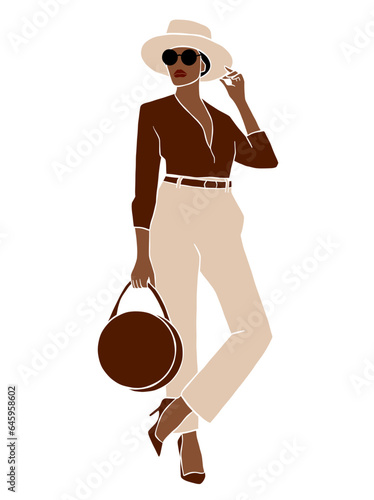 Abstract beautiful boss lady illustration. Vector illustration.