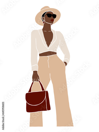 Abstract beautiful boss lady illustration. Vector illustration.