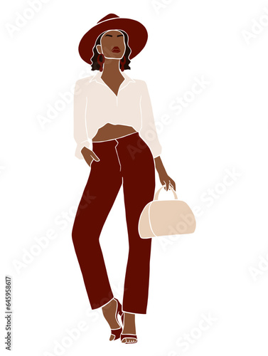 Abstract beautiful boss lady illustration. Vector illustration.