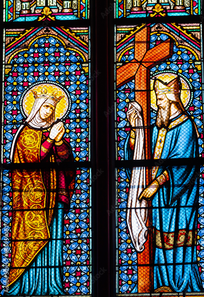 Cathedral of the holy cross, Orleans, France, stained glasses