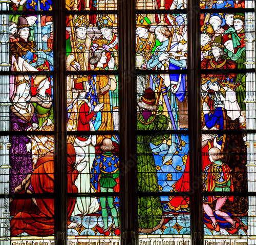 Cathedral of the holy cross  Orleans  France  stained glasses
