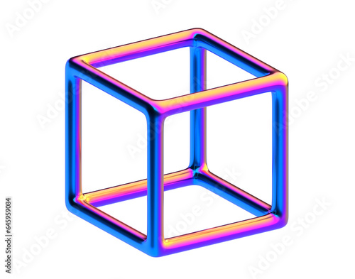 Cube shape, 3d render