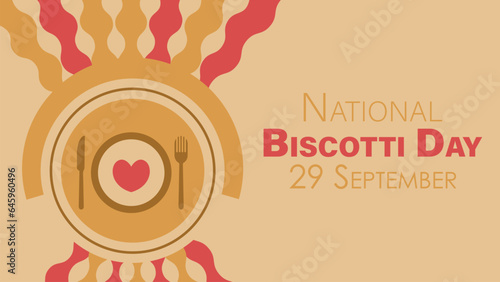 National Biscotti Day vector banner design. Happy National Biscotti Day modern minimal graphic poster illustration.