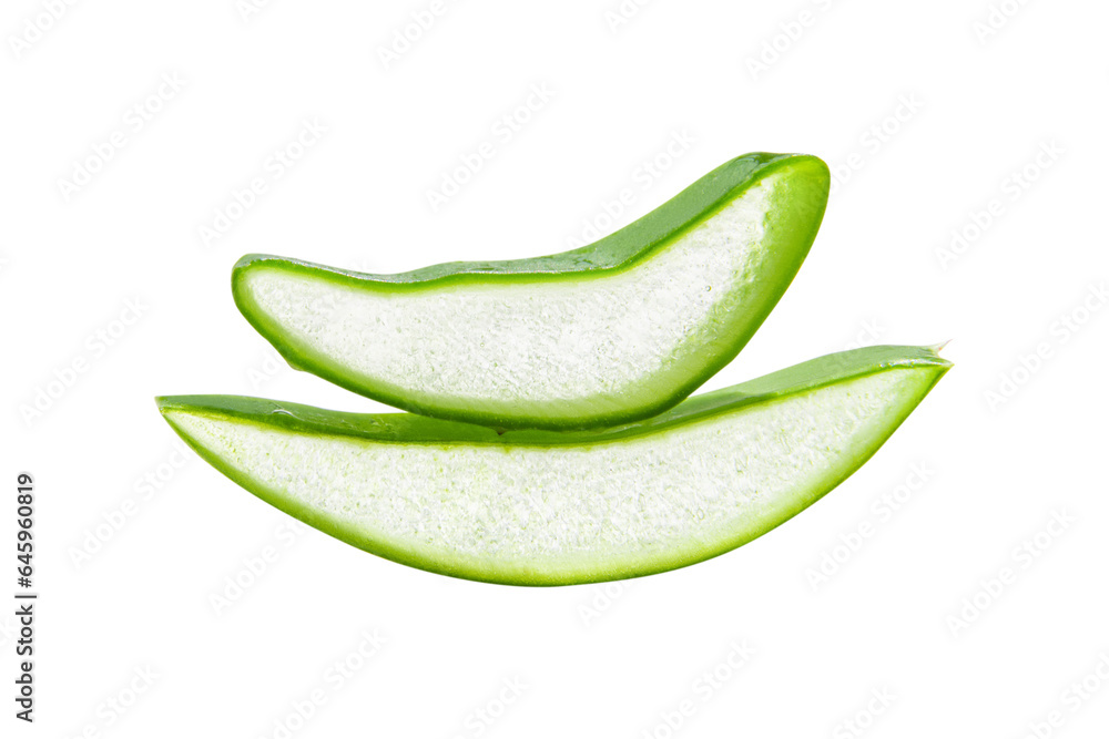 Slides, pieces of green fresh aloe vera. On a blank background. PNG Slides, pieces of green fresh aloe vera. On a blank background. PNG