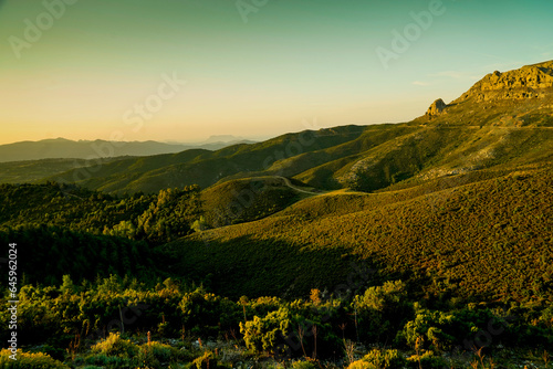 Fototapeta Naklejka Na Ścianę i Meble -  Panorama del Monte Albo Baronie al tramonto Siniscola.  Provincia di Nuoro, Sardegna. Italy