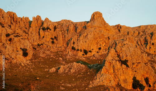 Panorama del Monte Albo Baronie al tramonto Siniscola. Provincia di Nuoro, Sardegna. Italy