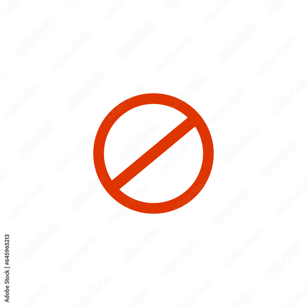 Stop sign vector red icon. Vector warning or no entry forbidden circle and line symbol isolated on transparent background Stop sign vector red icon. Vector warning or no entry forbidden circle and line symbol isolated on transparent background