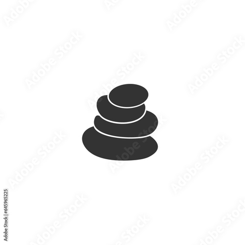 Stones pyramid icon, balance concept for spa massage, editable stroke vector illustration flat sign
