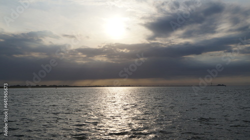 Sky  clouds  sea and horizon. Today they meet again