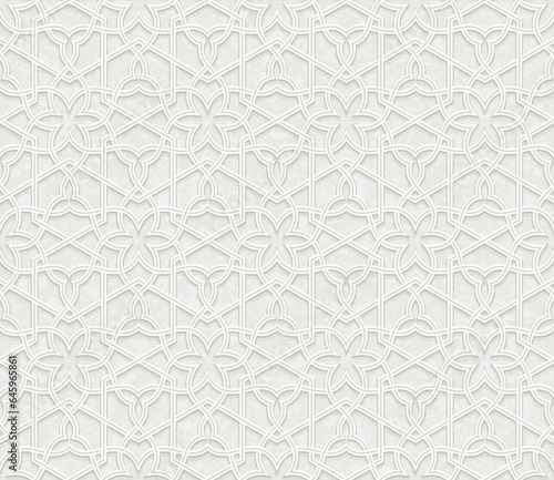 Seamless geometric pattern with light grey background, Vector Illustration