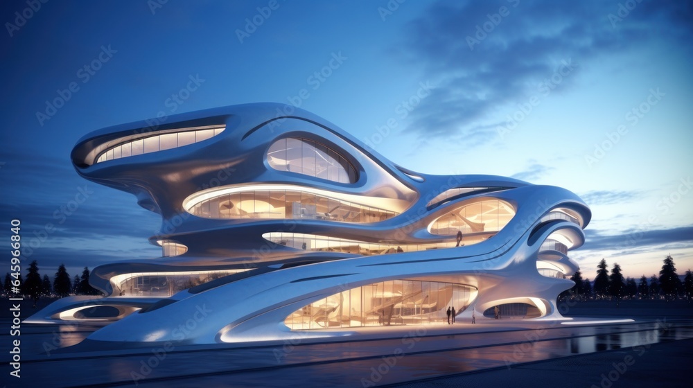 Obraz premium modern futuristic structure. Generative AI