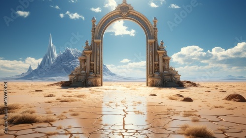 Open door to the desert. A startup adventure opens up new possibilities. Unknown and start-up concept