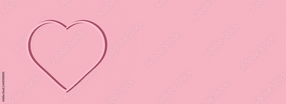 Pink heart on a pink background. Card. Valentine's Day. Love. Image of a heart.