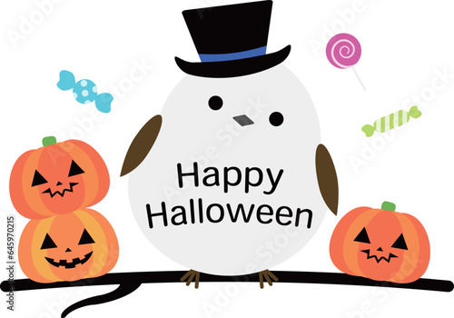 ハロウィンの仮装をしたシマエナガのアイコン