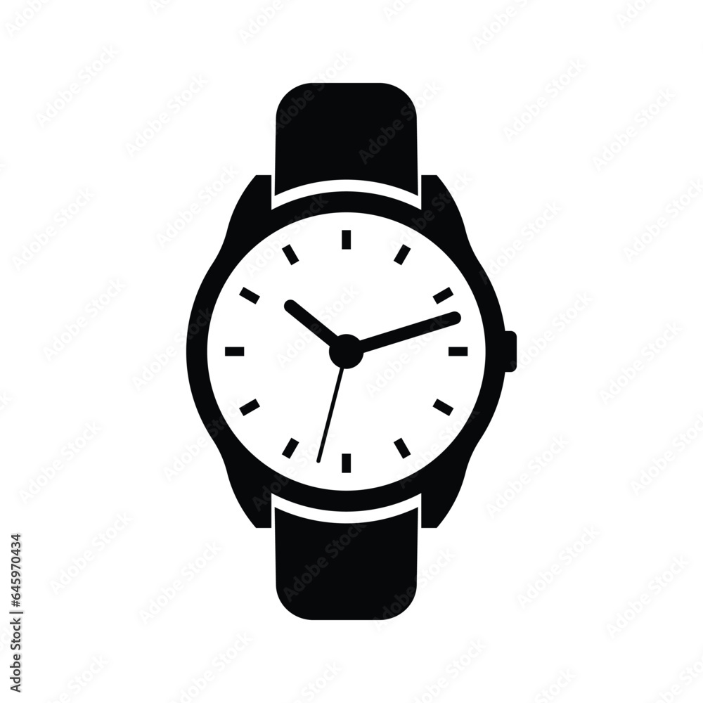 Analog Watch Vector Icon In Flat Style, Professional Hand Wrist Watch Sign For Both Male Female, Classic Wrist Watch Symbol, Time Design Element, Deadline Flat Symbol, Analogue Clock Illustration Analog Watch Vector Icon In Flat Style, Professional Hand Wrist Watch Sign For Both Male Female, Classic Wrist Watch Symbol, Time Design Element, Deadline Flat Symbol, Analogue Clock Illustration