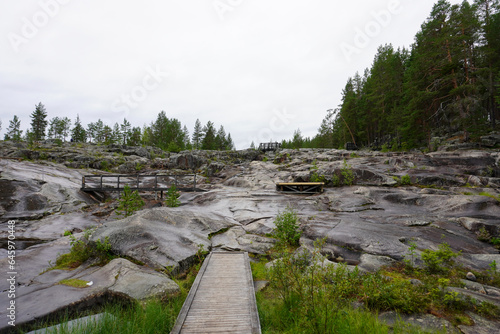 Die wunderschöne Gegend im Naturreservat Storforsen in Schweden  photo