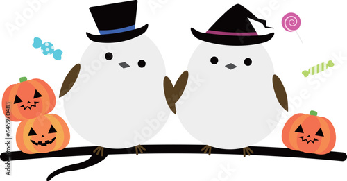 ハロウィンの仮装をしたシマエナガのアイコン