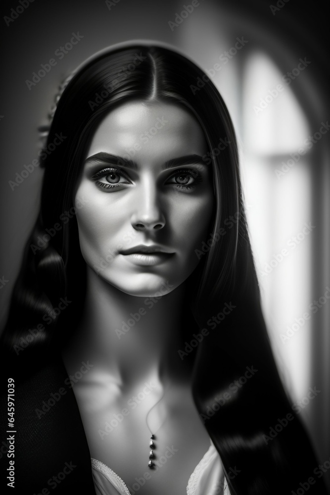 Women portrait in black and white Women portrait in black and white