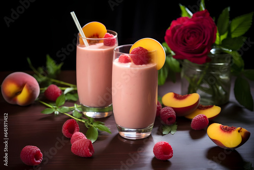 tangy, fruity Raspberry Peach Smoothie