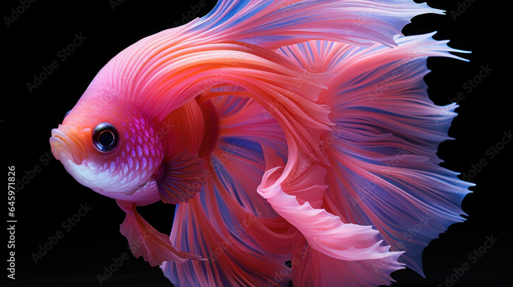 Siamese fighting fish, known as the betta