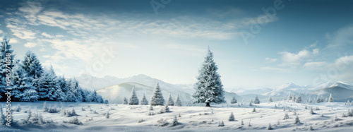 Beautiful Christmas and New Year Festive Winter Panoramic Background © Neuroshock