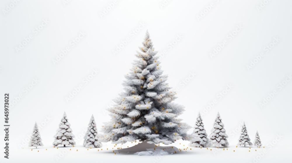 Obraz premium christmas tree on white background