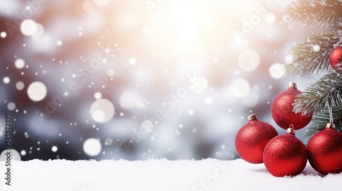 christmas background with christmas tree and decorations