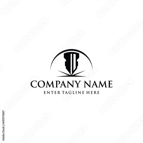 Laser Cutting logo design, laser cutting vector, vintage laser cutting
