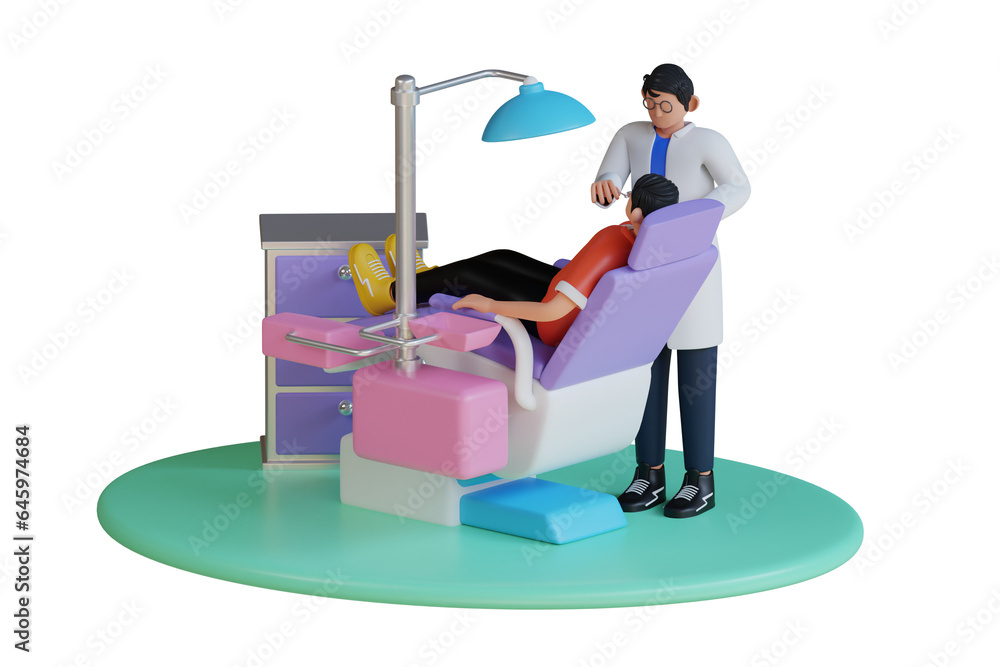 Dental care 3d Illustration