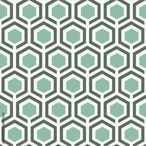 Hexagon Pattern Geometric Linen Grey Green. Design Material  Curtain Fabric, wallpaper, wrapping paper
