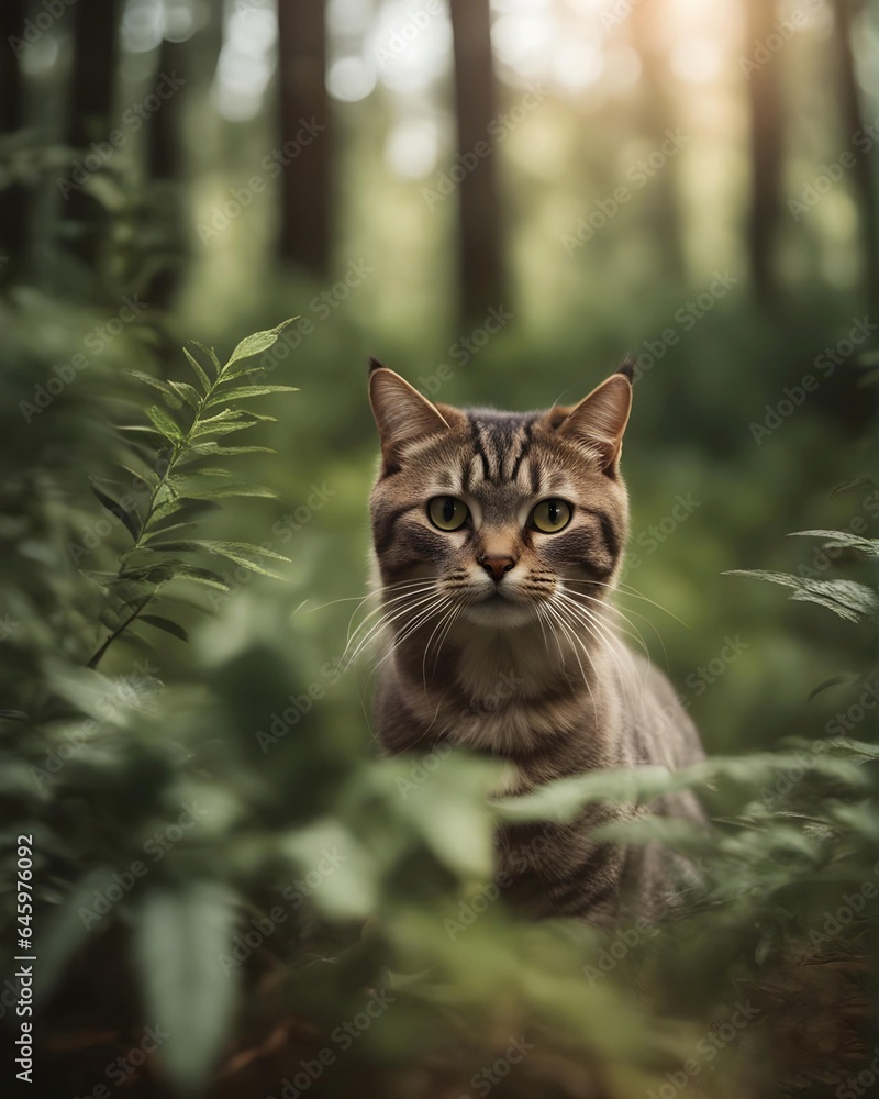 Fototapeta premium cat in the garden