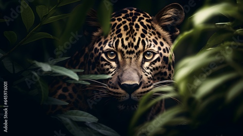 Fototapeta Naklejka Na Ścianę i Meble -  Close up of a beautiful leopard in a jungle