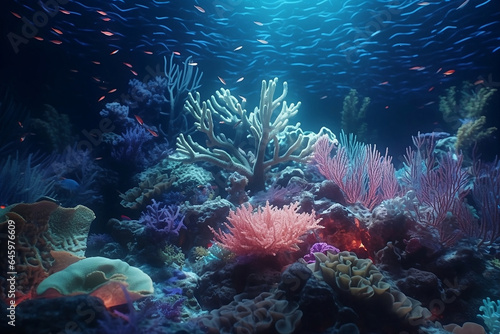 coral reef in the sea. 