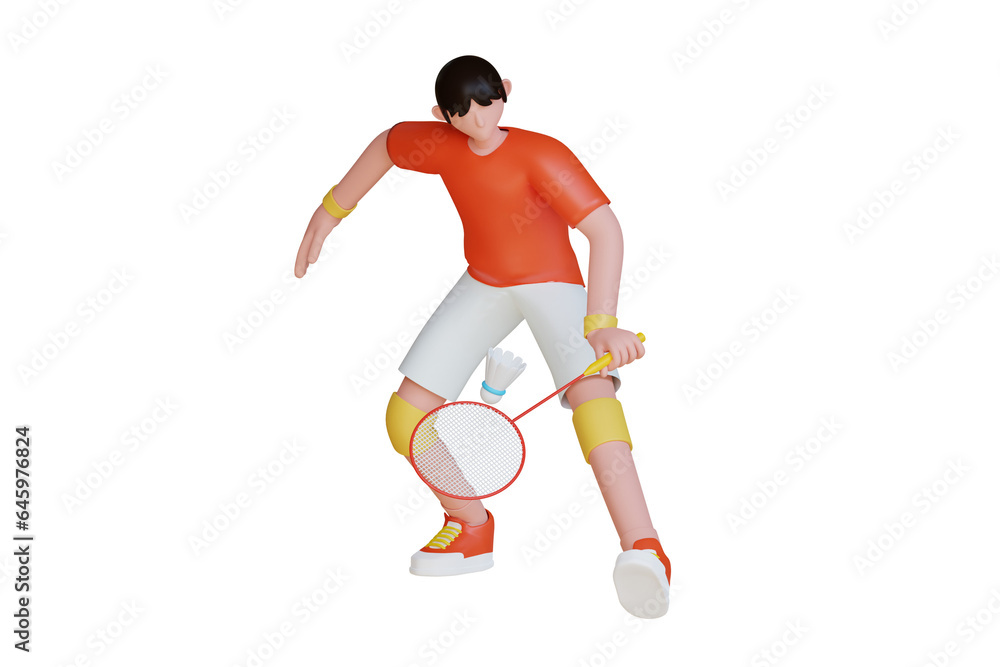 Badminton Player 3d Illustration