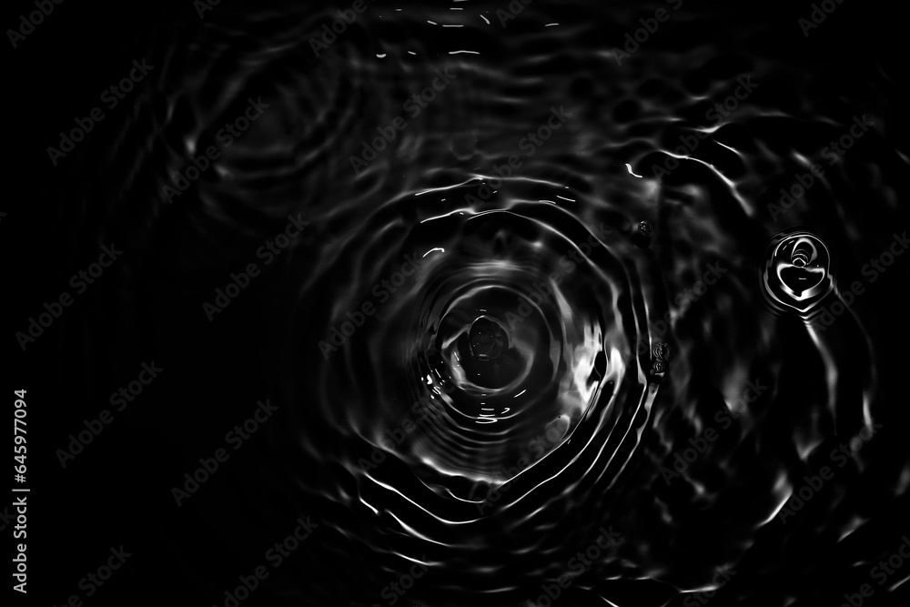Natural water surface with abstract black softness. - obrazy, fototapety, plakaty 