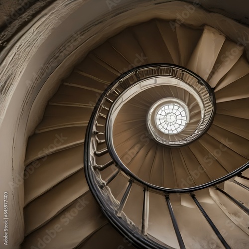 A pattern of footsteps leading up a spiral staircase in an old lighthouse1